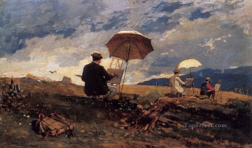  White Canvas - Artists Sketching in the White Mountains Realism painter Winslow Homer